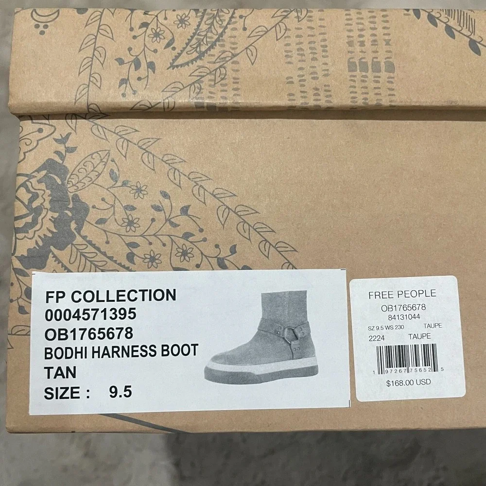 New Free‎ People Brayden Harness Boot Festival Gorpcore 9.5 Tan Western Platform